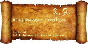 Kleinberger Fedóra névjegykártya